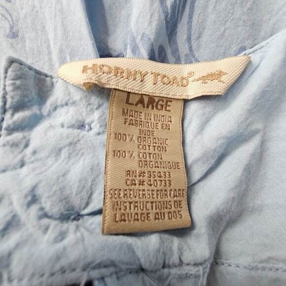 Organic Cotton Light Blue Sundress With Floral Patterns Womans Large Horny Toad - Picture 3 of 10